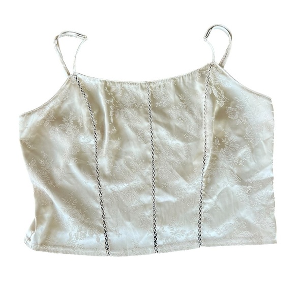 VTG 90s Y2K Victoria's Secret Cropped Bustier Style Camisole Top Champagne Med - Picture 5 of 10